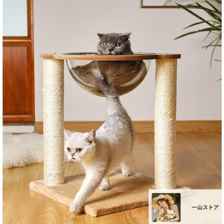 キャットタワー 宇宙船 ボウル クリア おしゃれ ハンモック