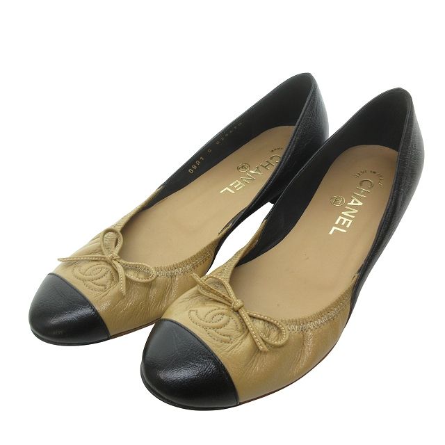 CHANEL フラットシューズ ベージュ⁄ブラック 36C 楽天市場】シャネル