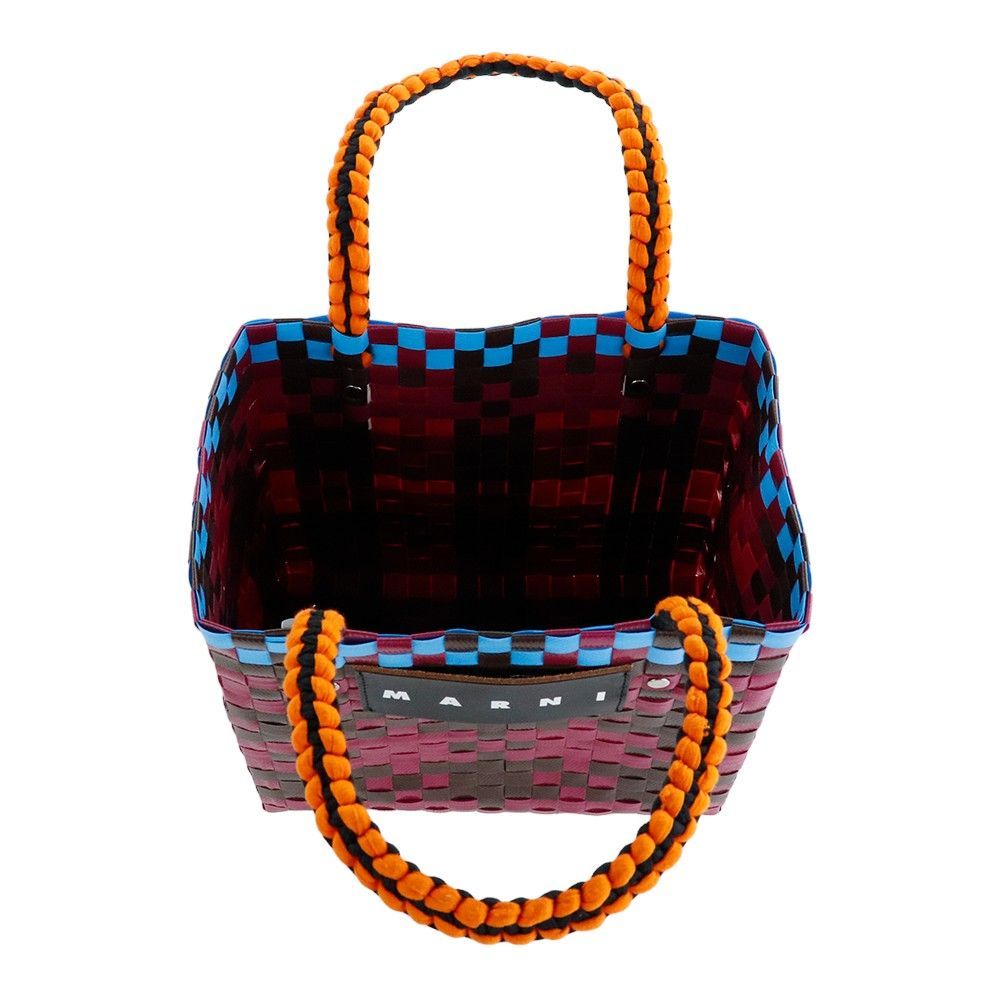 マルニ バッグ ジャージーハンドル バスケット バーガンディー ピクニック