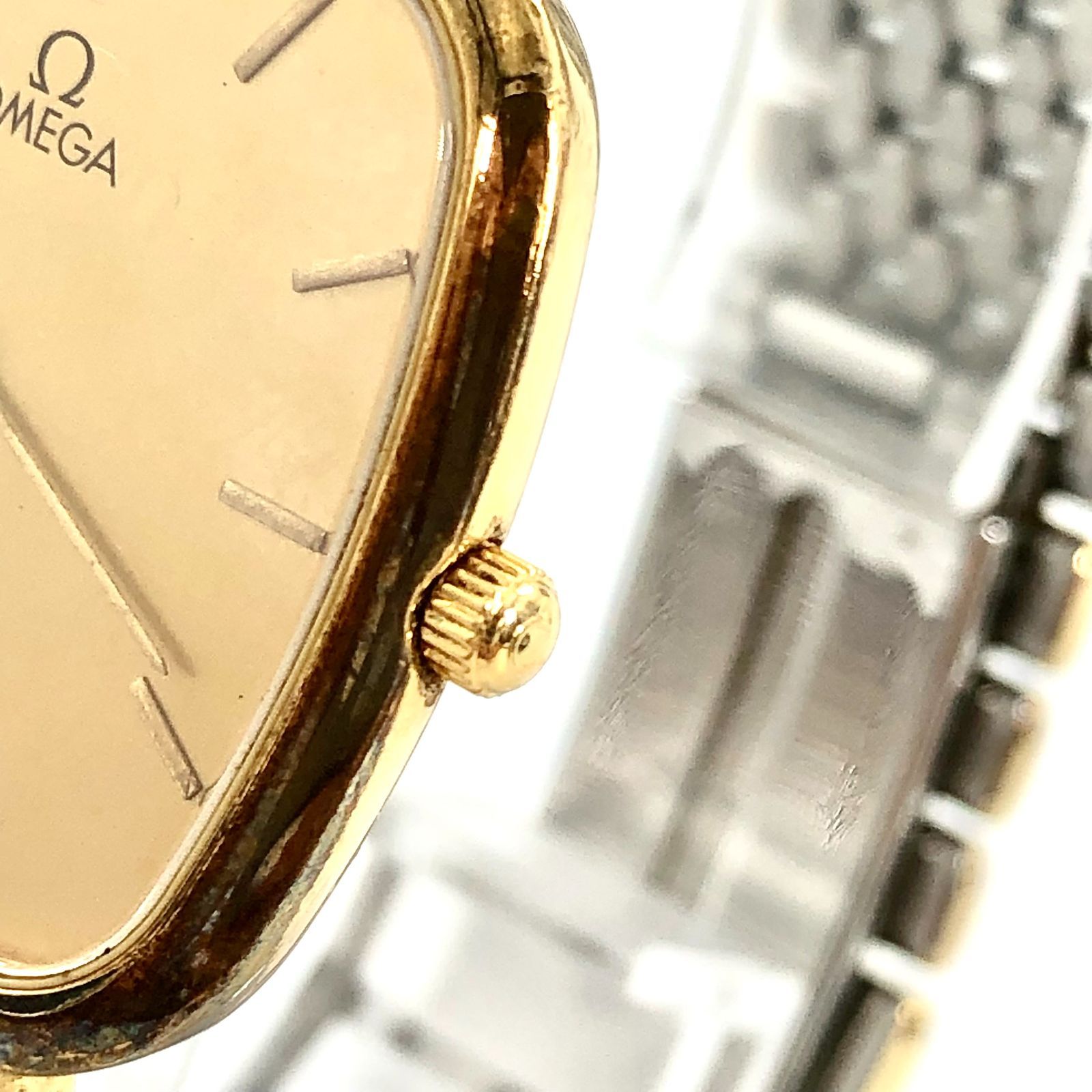 OMEGA オメガ メンズ腕時計 De ville デヴィル SS×GP/QZ ゴールド文字