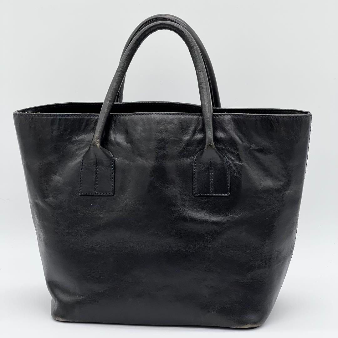 ヒロフ H型押し ハンドバッグ トートバッグ ヴィンテージ ブラック