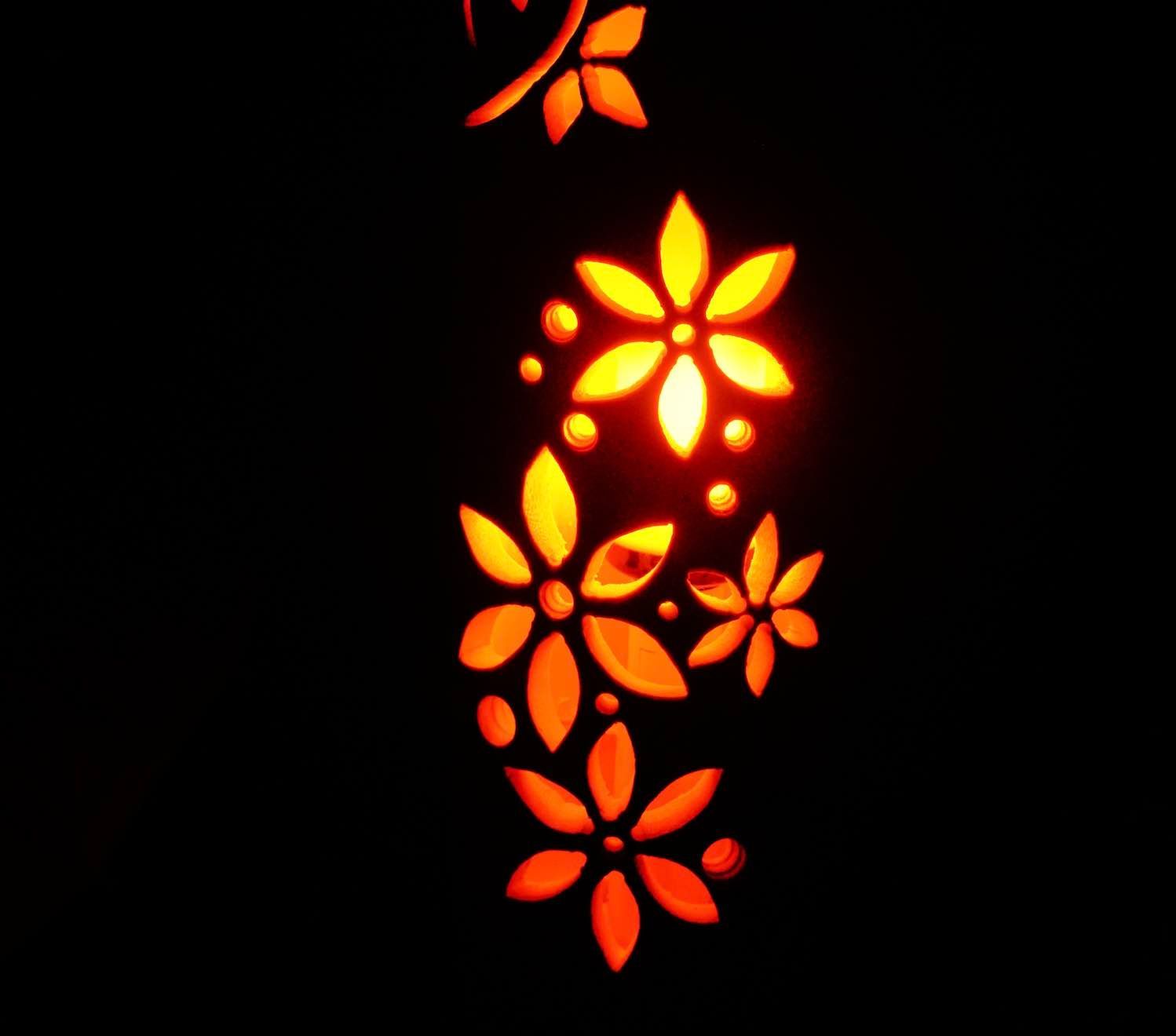 竹灯籠 竹灯り 竹ランプ 炎のゆらめき〜〜華紋章〜〜