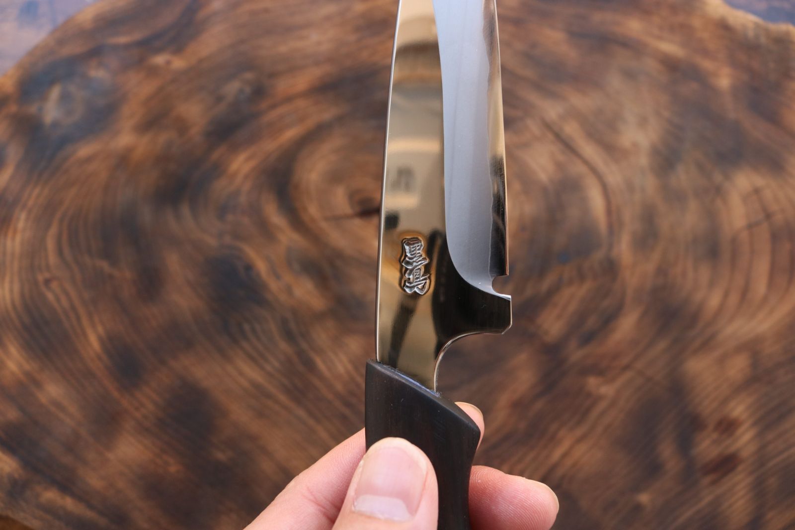 土佐黒鳥 アウトドア用ナイフ フィッシングナイフ 黒檀柄 銀三鋼 115mm