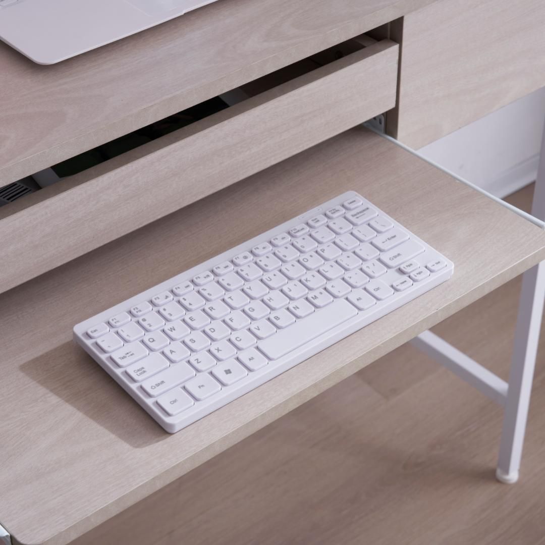 卸売 【木目調ホワイト】パソコンデスク 引き出し付き 収納台 pcデスク