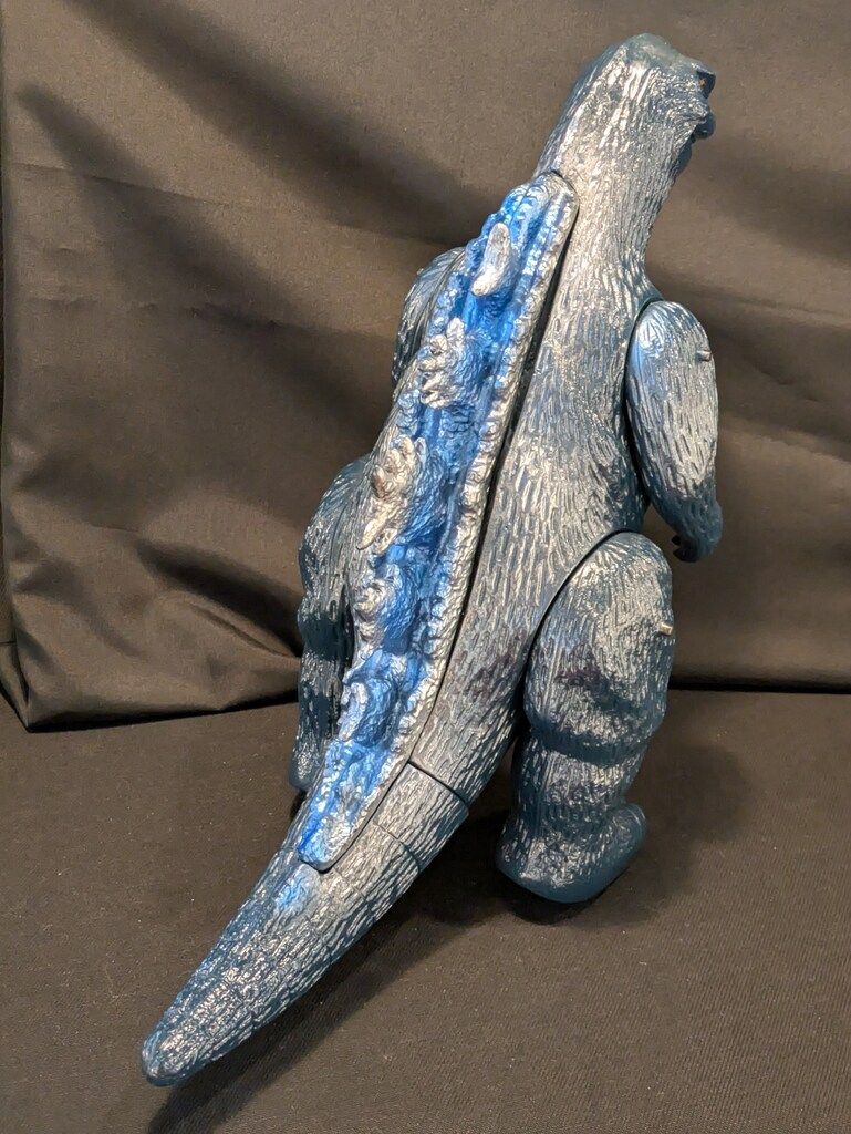 マルサン 世紀の大怪獣 ゴジラ B O STYLE 紺色成型 銀 青塗装 黒オレンジ目