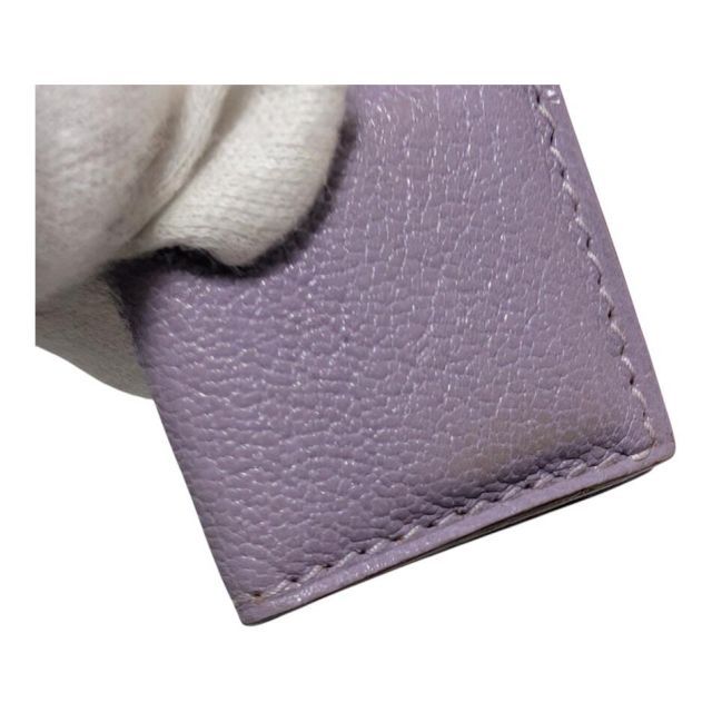 エルメス シェーブル マグネット式 マネークリップ レザー パープル