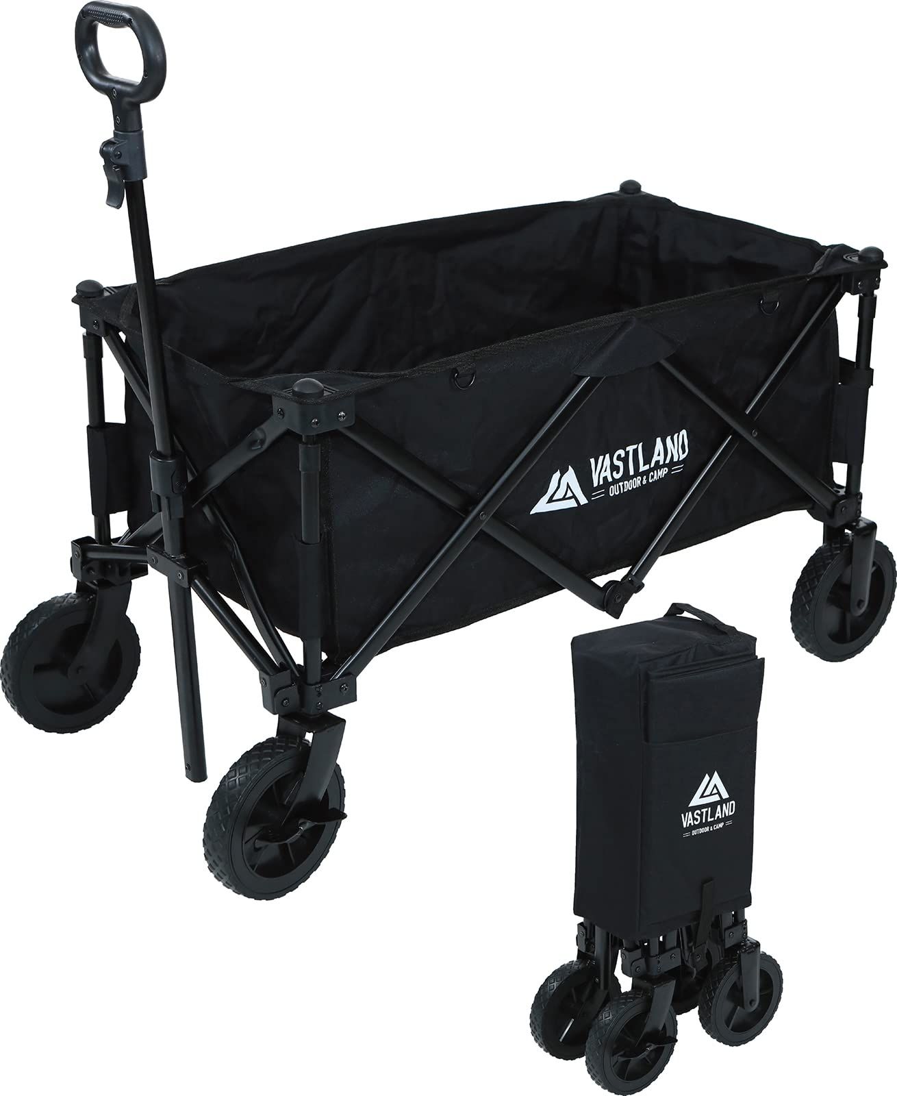 アウトドアワゴン キャリーワゴン ノーマルタイヤ ブラック 耐荷重150kg VASTLAND ヴァストランド