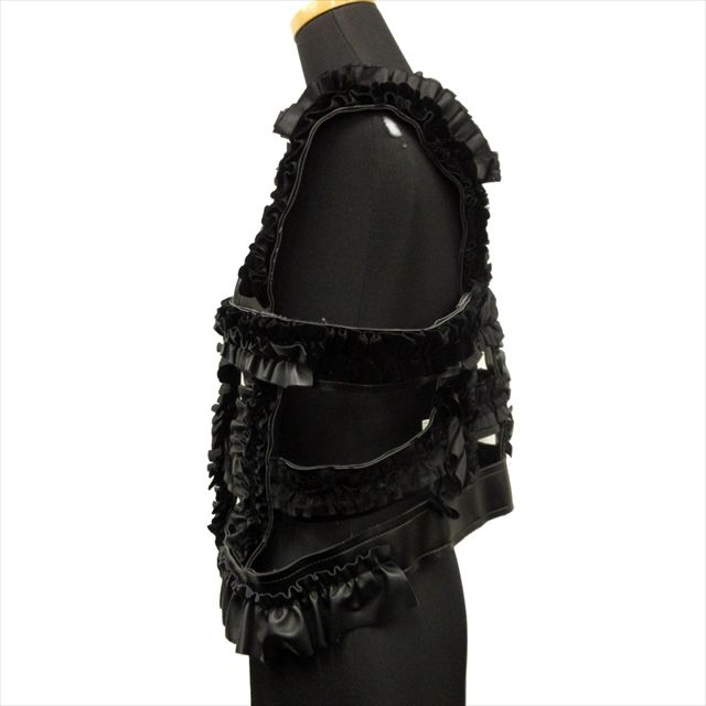 美品 コムデギャルソン COMME des GARCONS フェイクレザー フリル