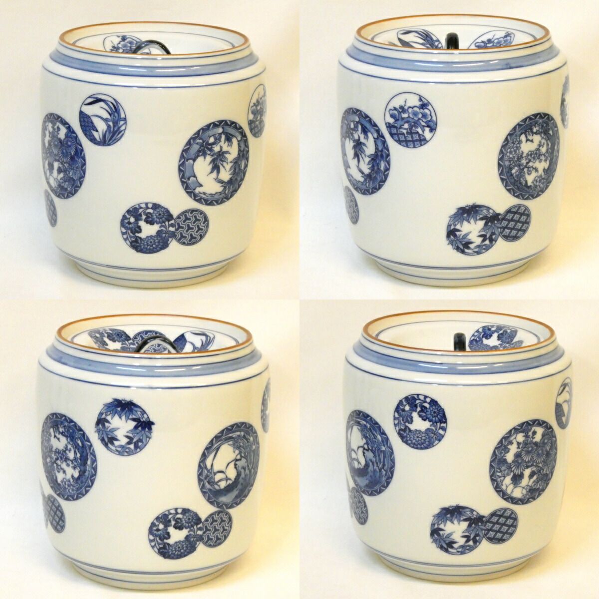 お稽古用に】千古窯 染付花丸紋 皆具 台子皆具 茶道具【中古 美品