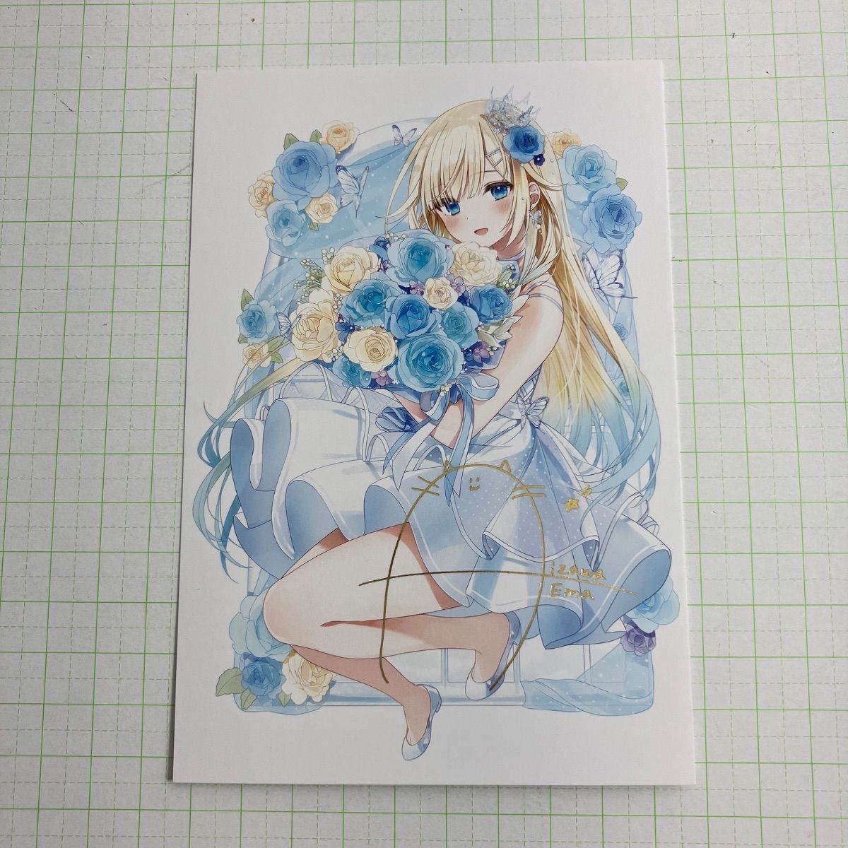 瀬戸店】藍沢エマ 誕生記念2022 箔押しサイン入り ポストカード ぶいす