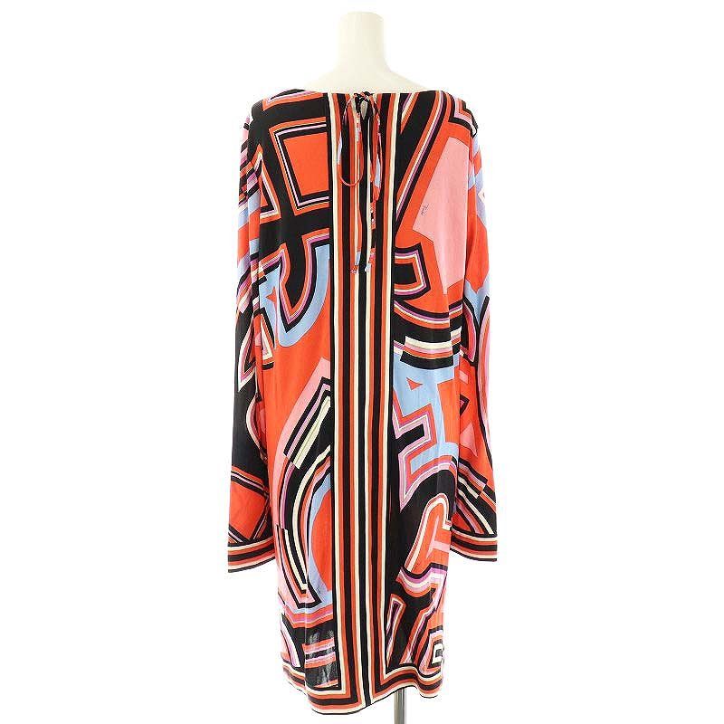 エミリオプッチ EMILIO PUCCI プッチ柄 長袖 ワンピース ひざ丈