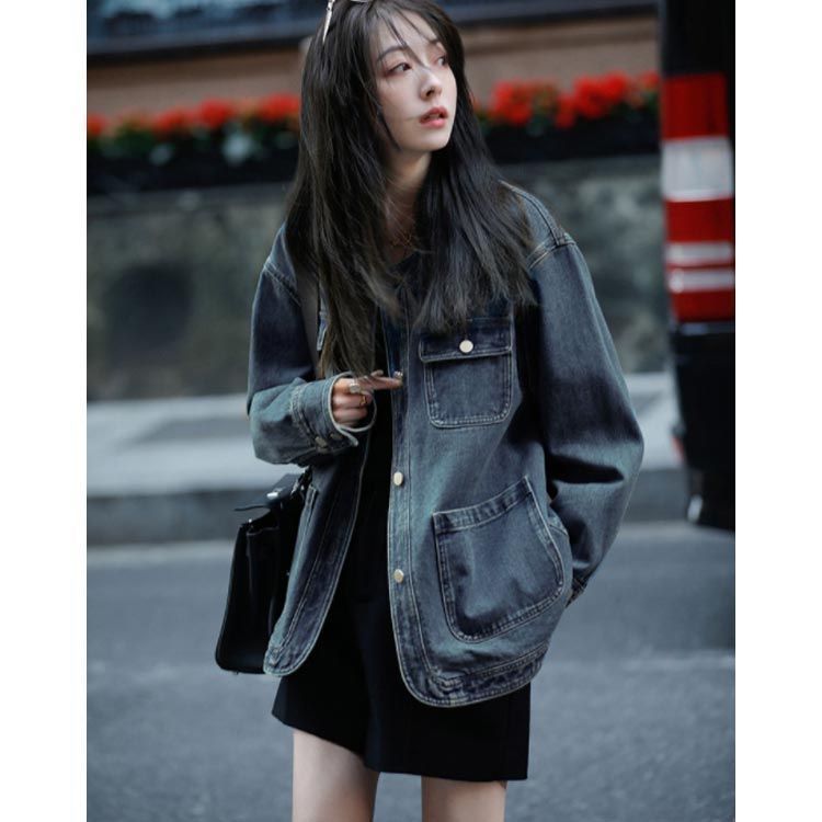ジャケット アウター Gジャン レディース きれいめ デニム ジージャン ノー ジャケット 春 デニムジャケット 羽織り ノー ゆったり ライトアウター デニムアウター 50代 おしゃれ dzdx9718