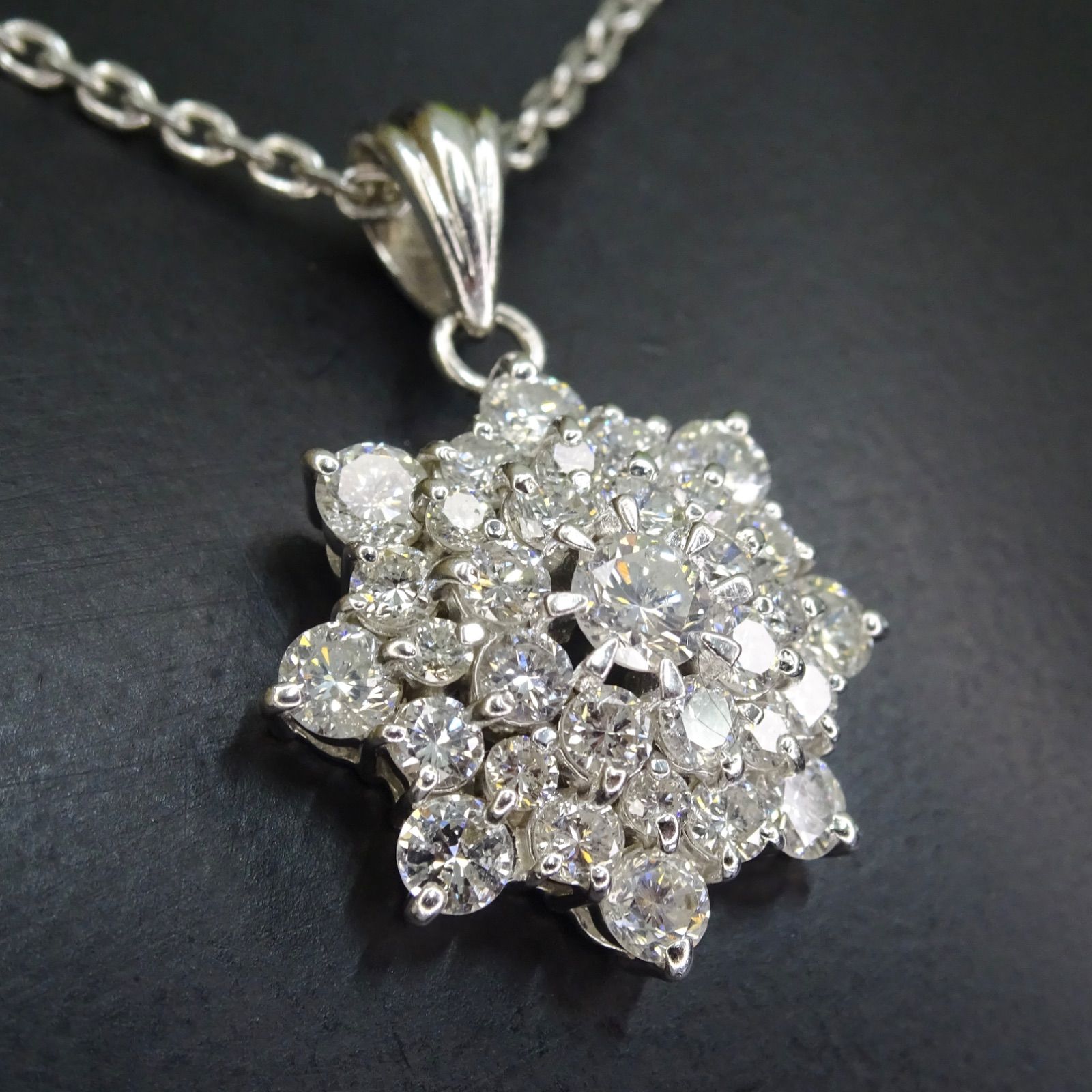 プラチナ ネックレス Pt900 Pt850 プラチナ pt900 pt850 天然ダイヤモンド 2.16ct トップ ネックレス