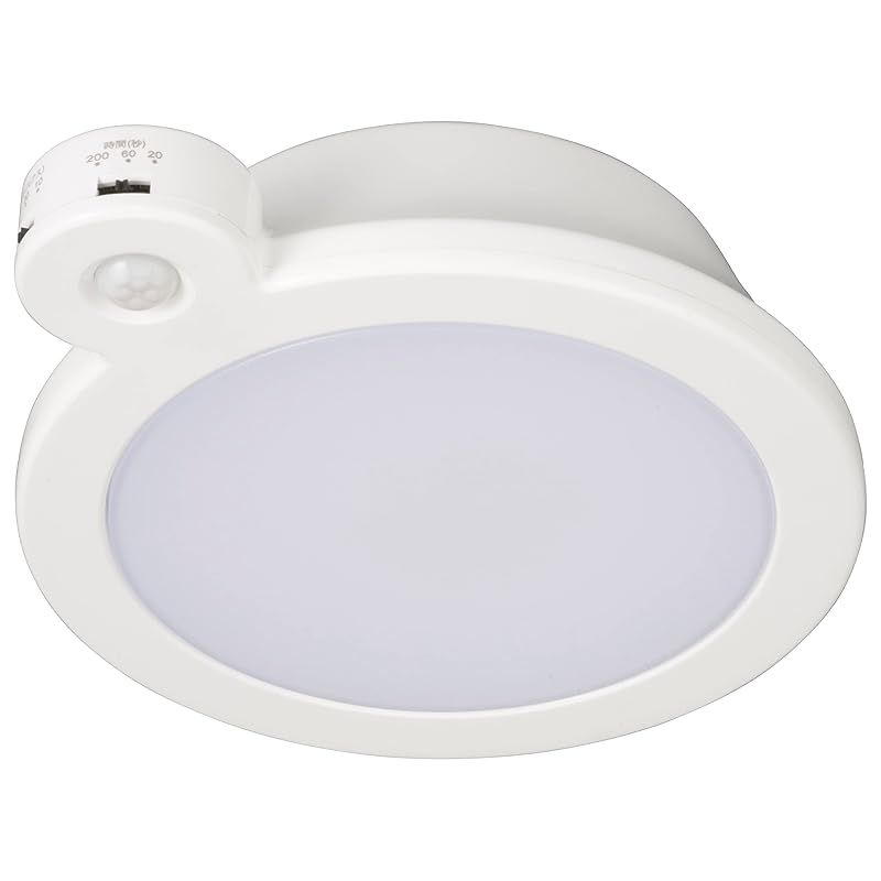 オーム電機 シーリングライト LED センサー ミニ 人感センサー 明暗センサー 廊下 階段 トイレ 内玄関 クローゼット 洗面所 LEDミニシーリングライト 40形 600ルーメン 電球色 LE-Y6LG-W-PIR 06-5507 OH