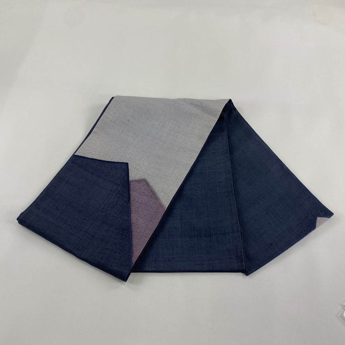 洒落袋帯 結城紬 作家物 花柄 七宝の地模様 お太鼓柄 正絹 T-4844 洒落袋帯 結城紬 作家物 花柄 七宝の地模様 お太鼓柄 正絹 T-4844