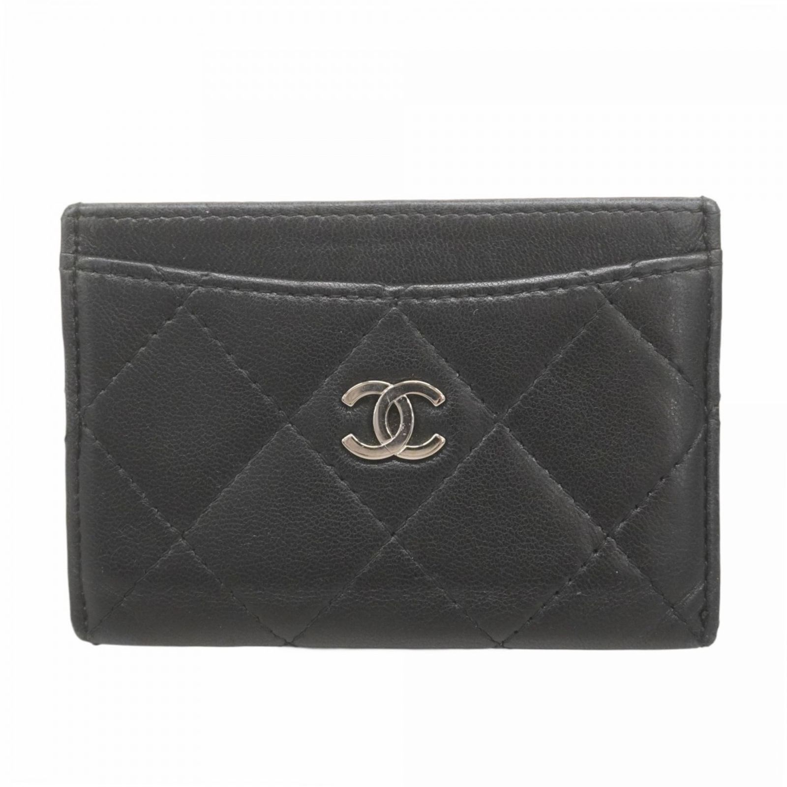 シャネル Chanel シャネル 名刺入れ カードケース マトラッセ ラムスキン ブラック レディース