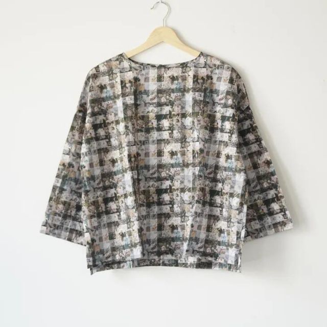 sosotto (ソソット) | LIBERTY タナローン Tブラウス (off x navy/archive gingham) | トップス ブラウス sosotto (ソソット) | LIBERTY タナローン Tブラウス (off x