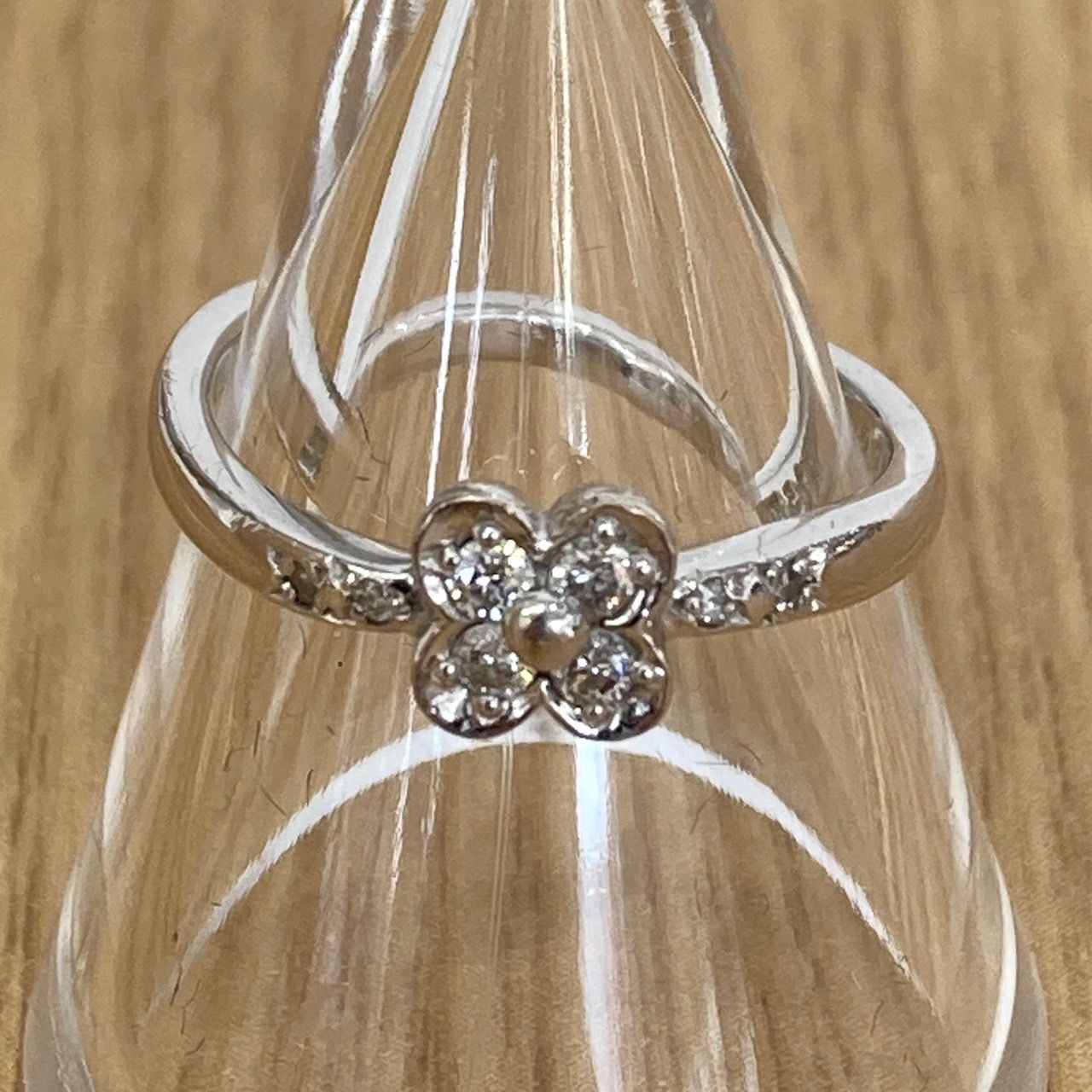 ♪ courreges クレージュ K18 D0.15ct 3.31g リング フラワー 花 約