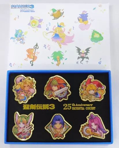 バッジ・ピンズ　集合 キャラクターピンズ6種セット 「聖剣伝説3 25thアニバーサリー オーケストラコンサート」 ピンズ特典付きチケット特典 中古】バッジ・ピンズ 集合 キャラクターピンズ6種セット 「聖剣
