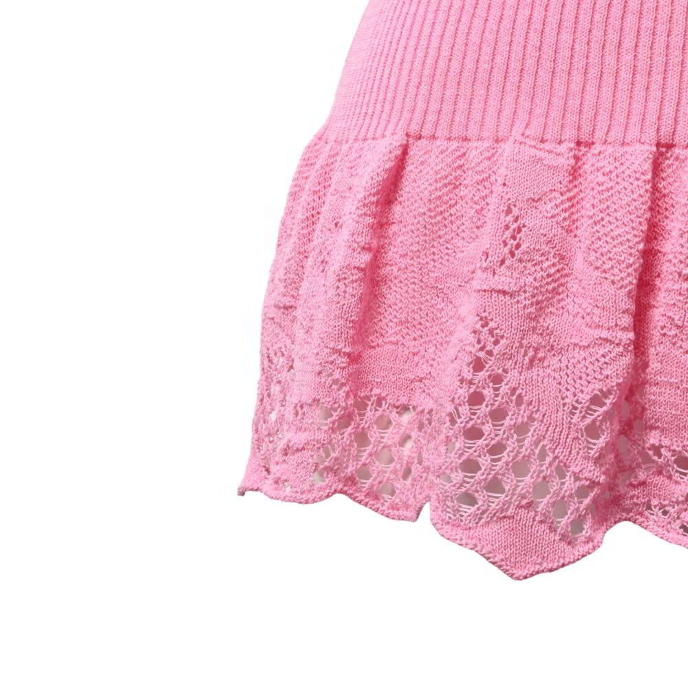 美品 CHANEL 06P P28460K00111 コットン ニットベスト ココマークプレート付き 38 ピンク シャネル KL4BHCBL80 CHANEL 06P P28460K00111 コットン ニットベスト ココマーク