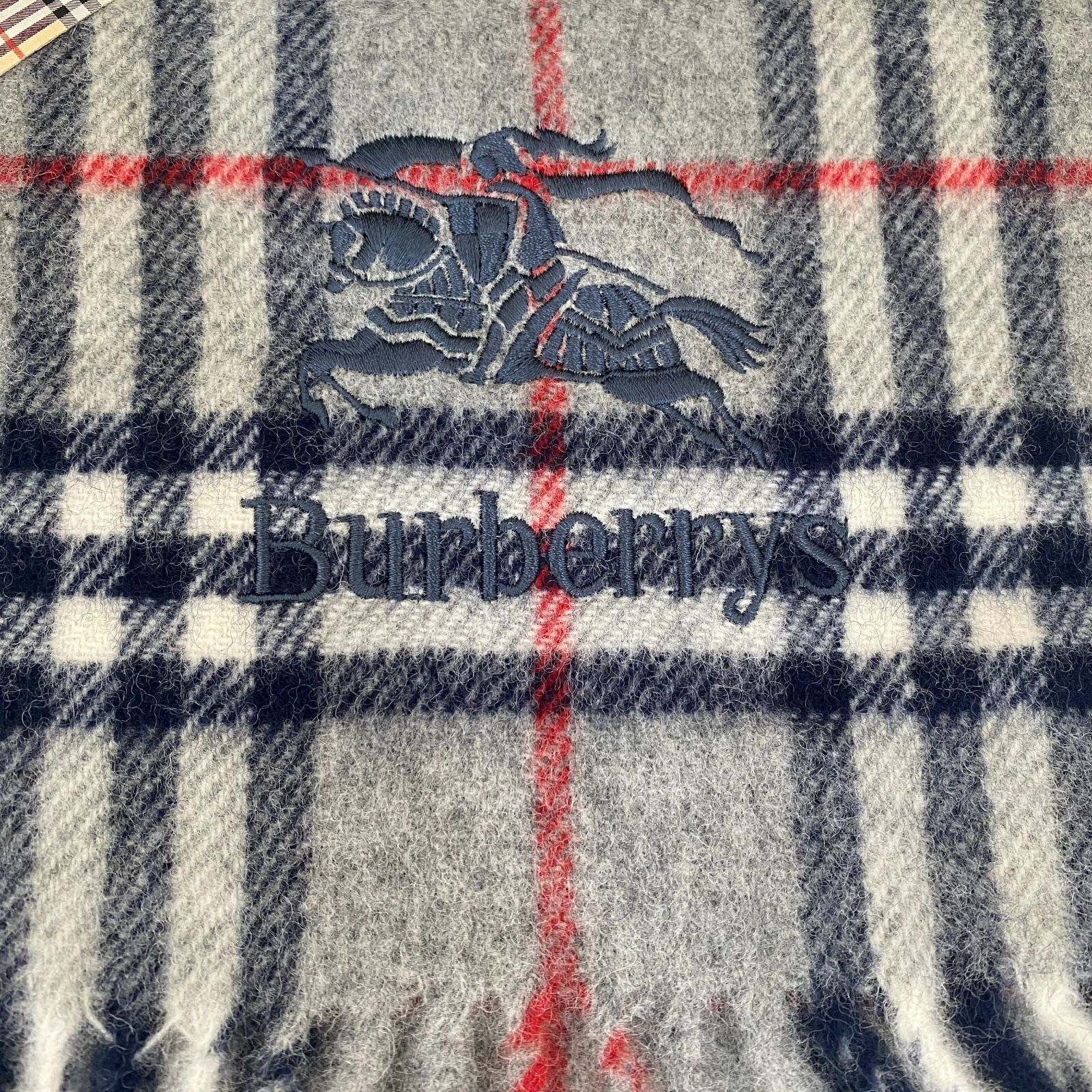 B-169 BURBERRYS バーバリー ひざ掛け ウール100％ BB001 FGC5005581 グレー 65×120