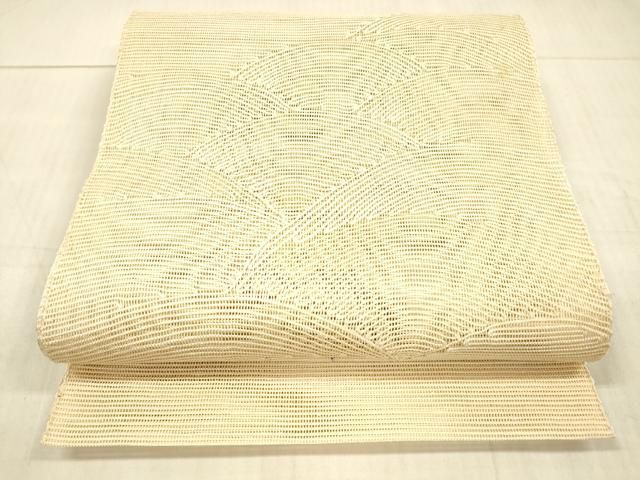 平和屋着物＊夏物 西陣 八寸名古屋帯 流水文 肌色 正絹 DAAX0283cm
