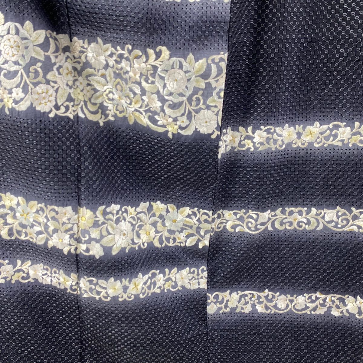 平和屋本店□希少 友禅染色家 品川恭子 訪問着 花唐草文 茶褐色色地