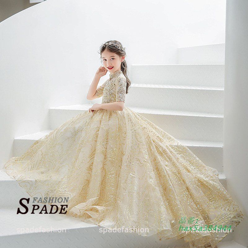 120☆メゾピアノ☆レース＆パニエ付き！お花刺繍！ドレスワンピース