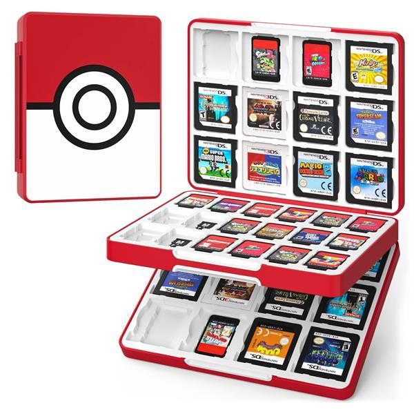 60枚収納_PokeBall Switch ソフトケース Switchソフト60枚/3DSソフト24枚/MicroSDカード36枚同時に収納 ATiC カード収納ケース Switch/Switch Lite/Switch有機ELモデル/3DS/3DSXL/DS