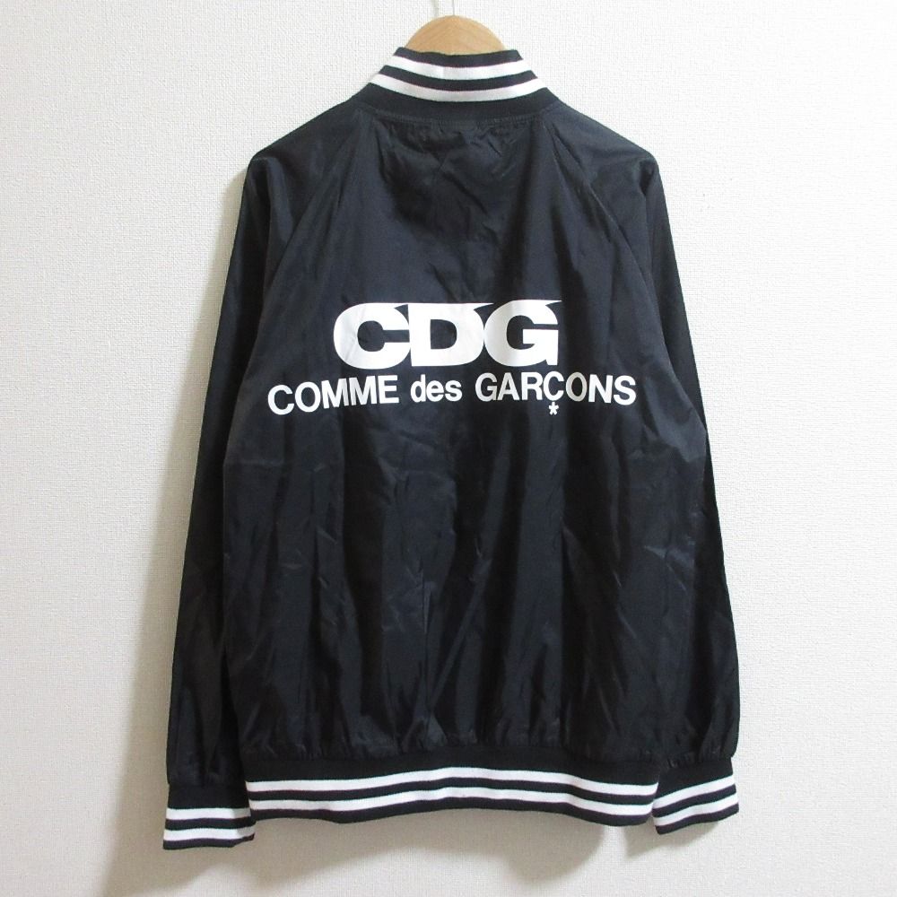 CDG COMME des GARCONS コムデギャルソン ロゴ バーシティジャケット コーチジャケット SZ-J006 サイズS ブラック メンズ 古着