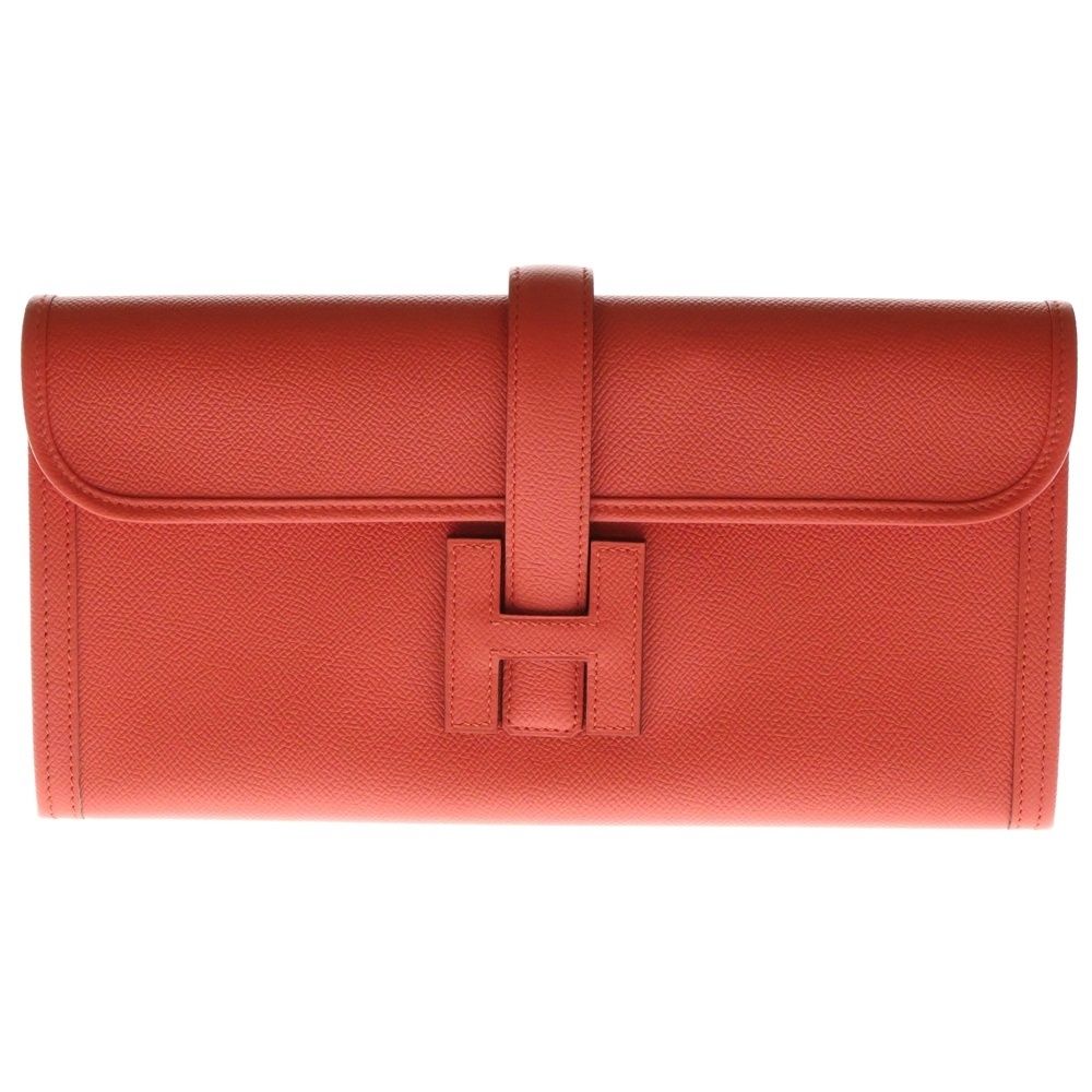 HERMES エルメス ジジェエラン ローズエクストリーム ヴォーエプソン レザークラッチバッグ A刻印