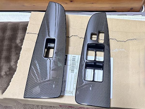 トヨタ 純正 JZX100 カーボン 柄 パワー ウィンドウ スイッチ パネル フロント 左右 セット チェイサー マーク Ⅱ ツアラー V クレスタ 2 T686