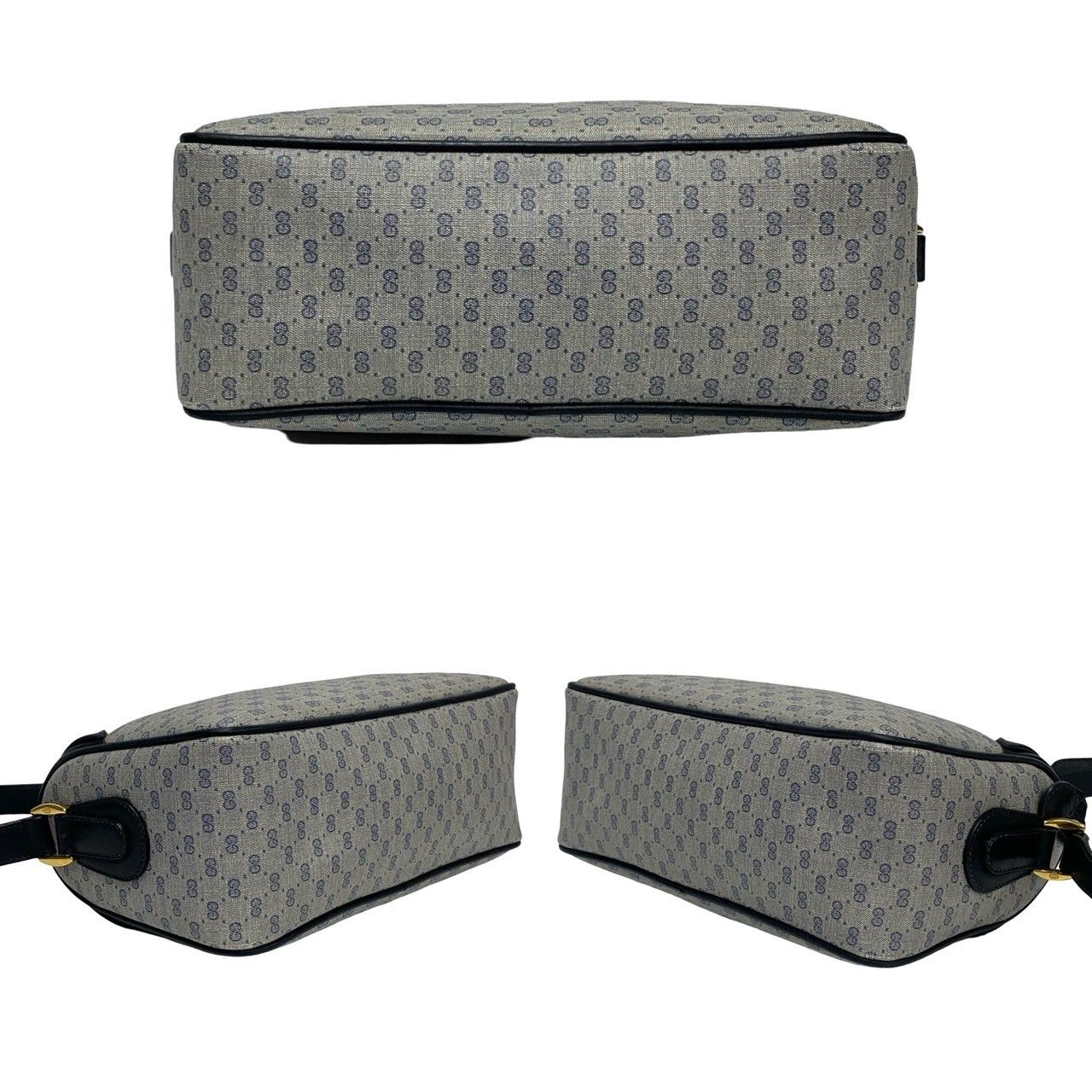 極 美品 GUCCI グッチ オールドグッチ マイクロ GG ロゴ 金具 レザー 