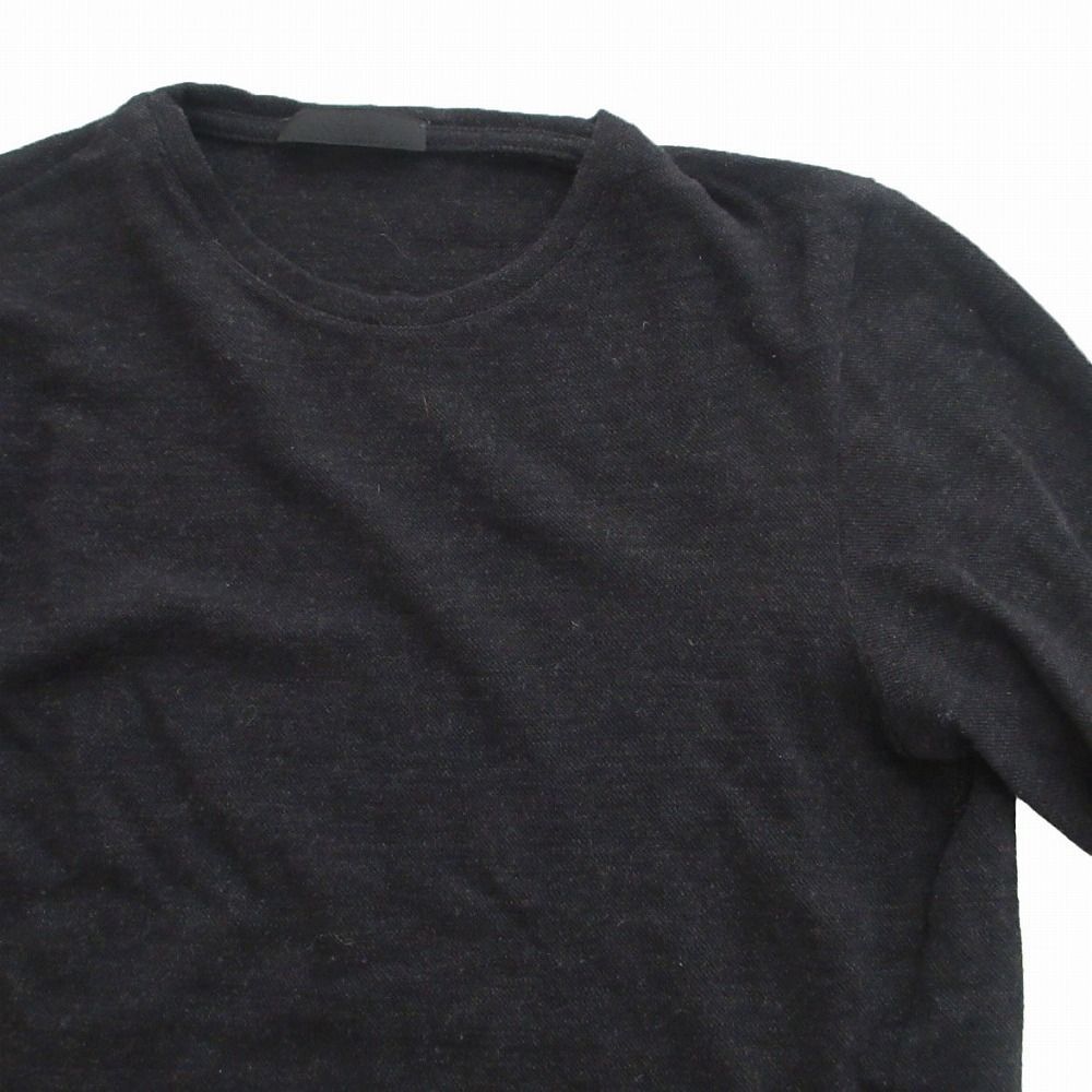 プラダ PRADA ウール カシミヤ ニット セーター 長袖 クルーネック ハイゲージ カットソー トップス M 黒 ブラック ur303 【中古】 プラダ PRADA ウール カシミヤ ニット セーター 長袖 クルー