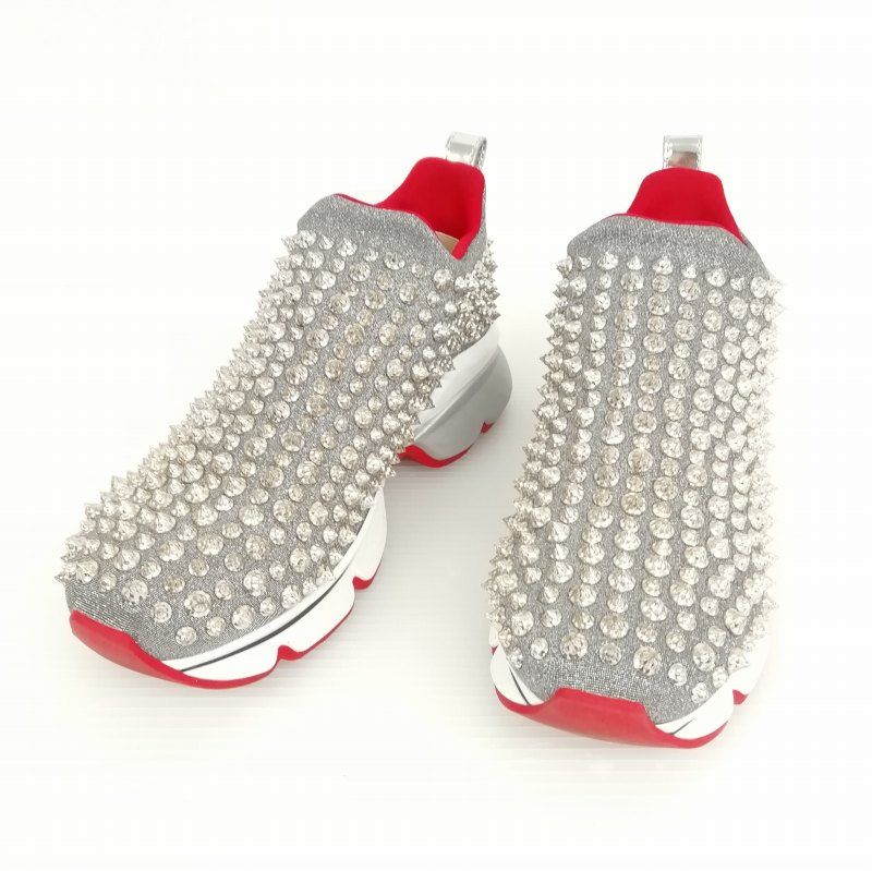 クリスチャンルブタン Christian louboutin SPIKE SOCK スパイク ソックス スタッズ スリッポン スニーカー 美品 40  シルバー系 - メルカリ