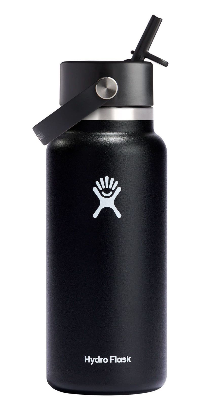 ブラック_中 ハイドロフラスク Hydro Flask ハイドレーション 32オンス 946ml ワイドマウス フレックスストロー ブラック