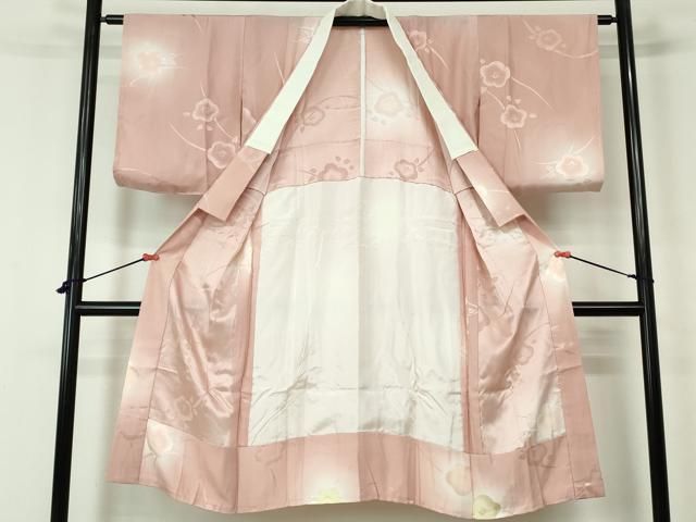 平和屋着物□長襦袢 無双仕立て 地紋起こし 枝椿 蛍暈し 正絹 逸品