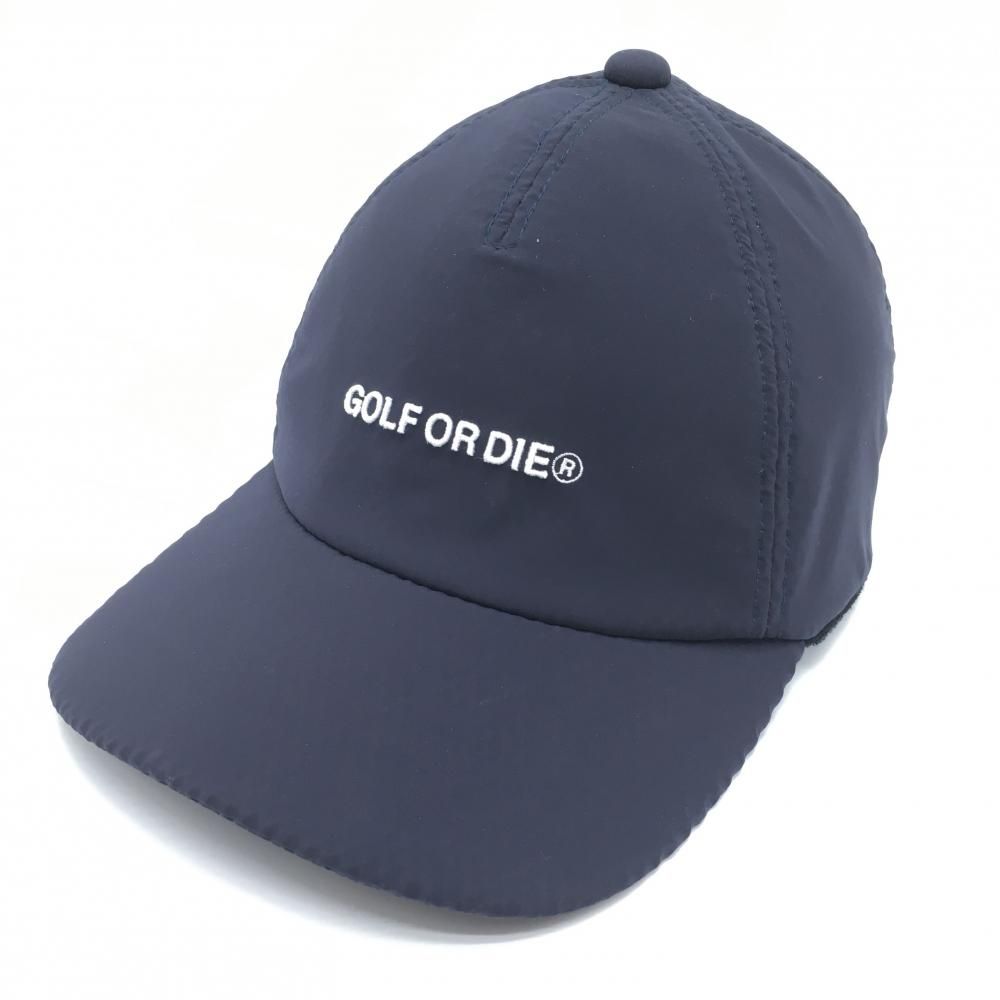 美品　GOLF MARK & LONA キャップ フリーサイズ 美品】マークアンドロナ キャップ ネイビー 刺しゅう白 FREE