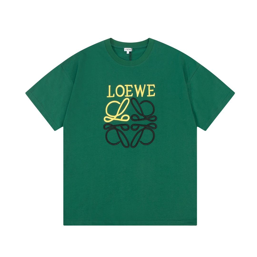 ロエベ LOEWE刺繍 緑 半袖Tシャツ