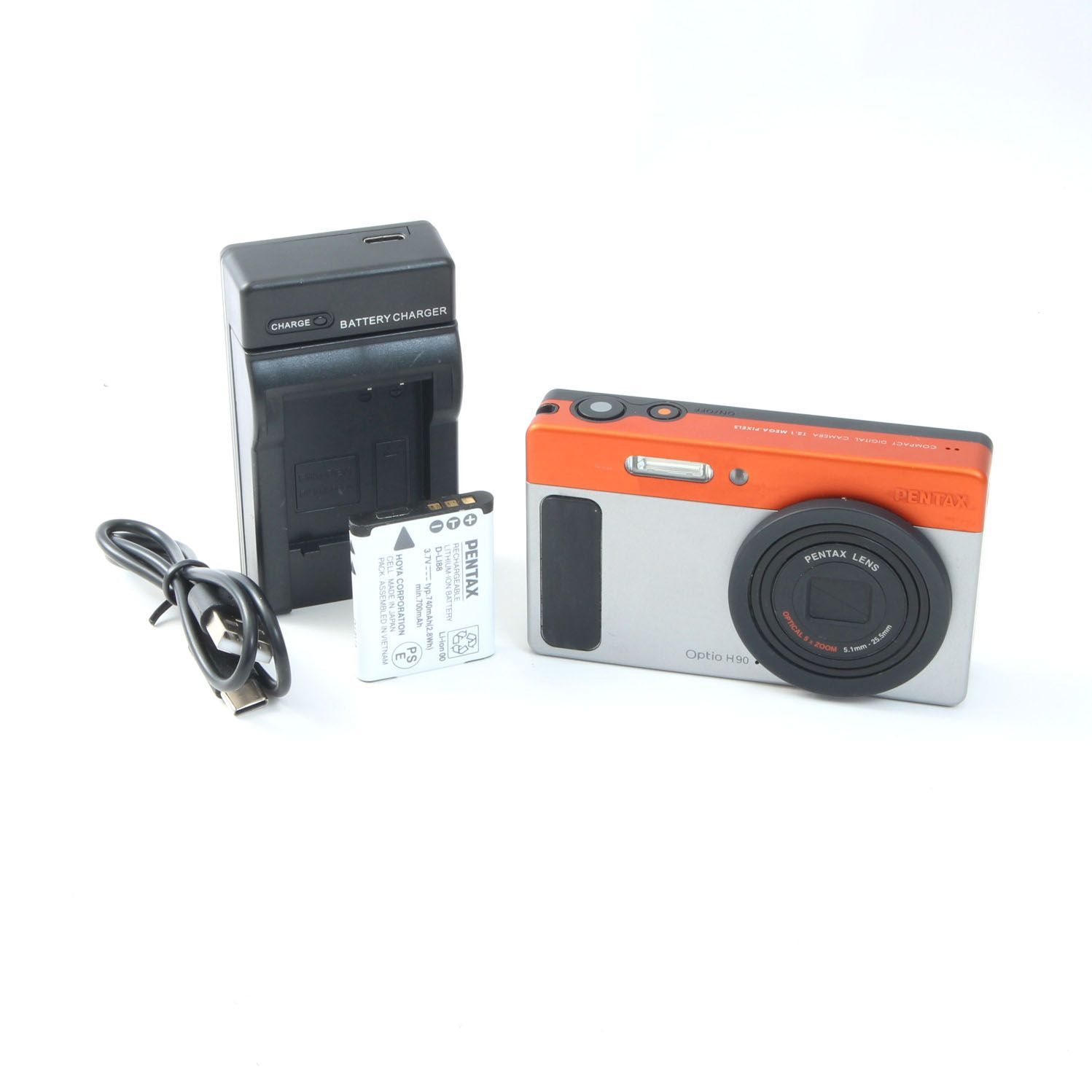 PENTAX ペンタックス Optio H90 オレンジ シルバー コンパクトデジタル 