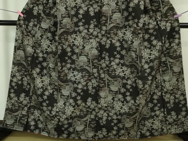 平和屋着物□極上 本場大島紬 9マルキ 古代染色純泥染 水車小屋 茂田絹