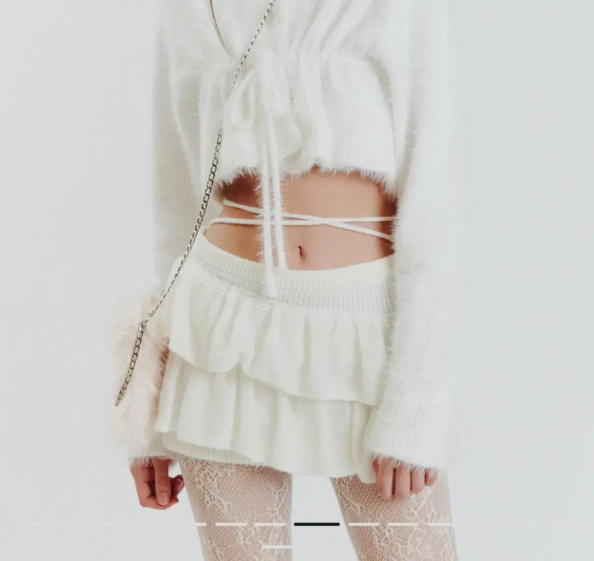 PAIN OR PLEASURE ペインオアプレジャー アンジェラ ニット スカート 白 ANGELA KNIT SKIRT
