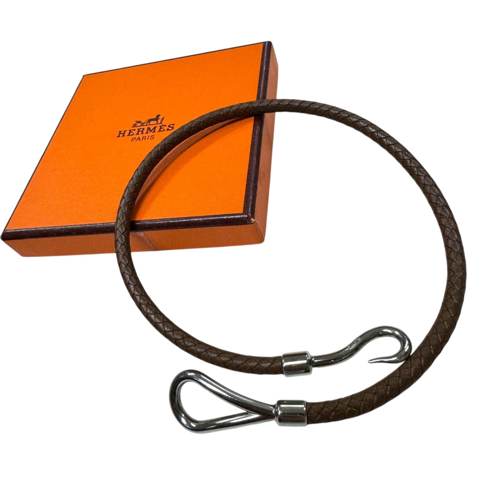 美品 HERMES エルメス ジャンボレザー チョーカー ブレスレット 