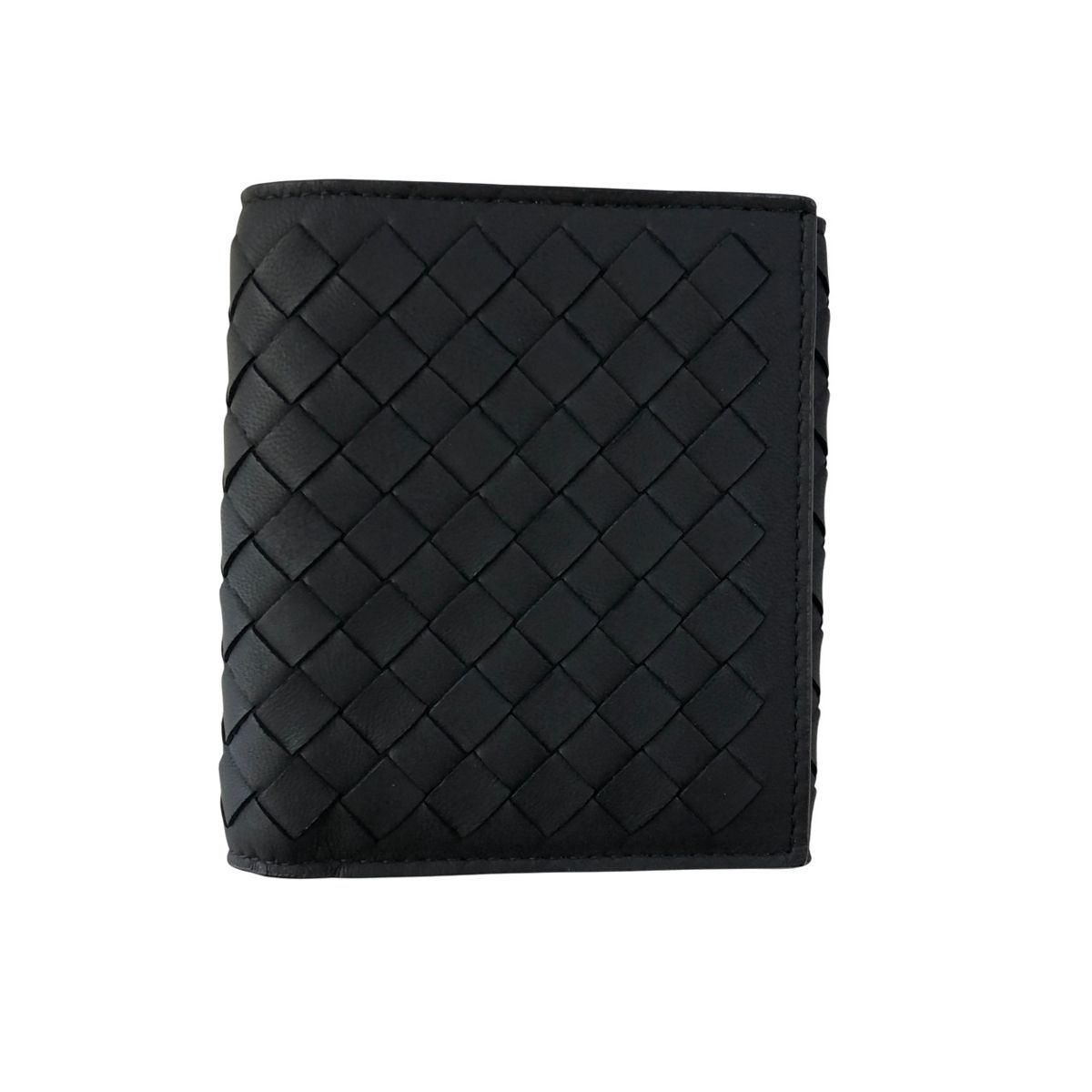 BOTTEGA VENETA ボッテガヴェネタ イントレチャート 三つ折り コンパクト 財布 レザー ブラック メンズ レディース T9886270