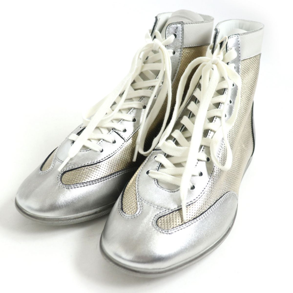 未使用品□サンローランパリ 605168 MICK MIP TOP SNEAKER レザー