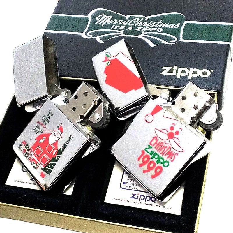 ZIPPO ライター 1点物 1999年製 クリスマス レア ジッポ 2個セット 