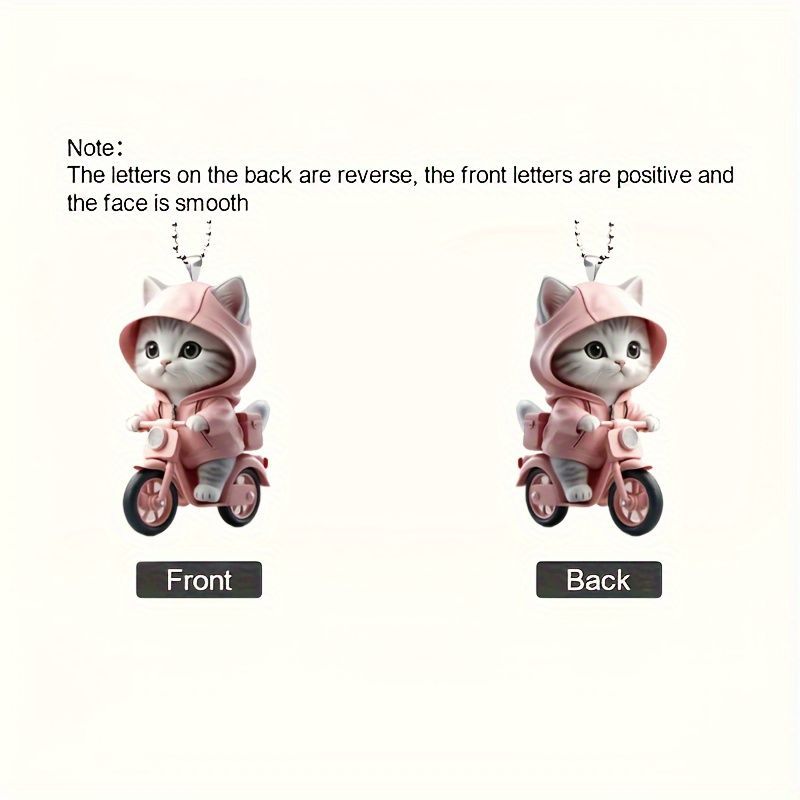 キーホルダー 猫 オートバイ かわいい 2D アクリル 8cm 原付に
