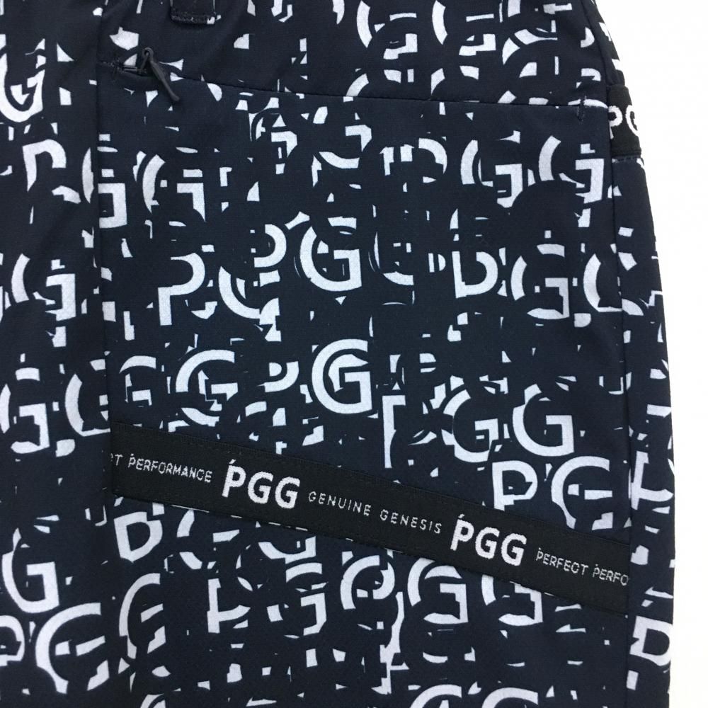 超美品】PGGパーリーゲイツ ジョガーパンツ ネイビー×白 ロゴ総