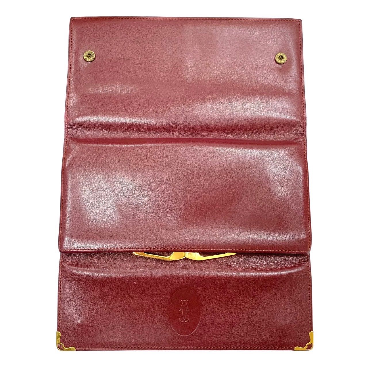 美品⭐️ Cartier カルティエ】 三つ折り長財布 ボルドーカラー 