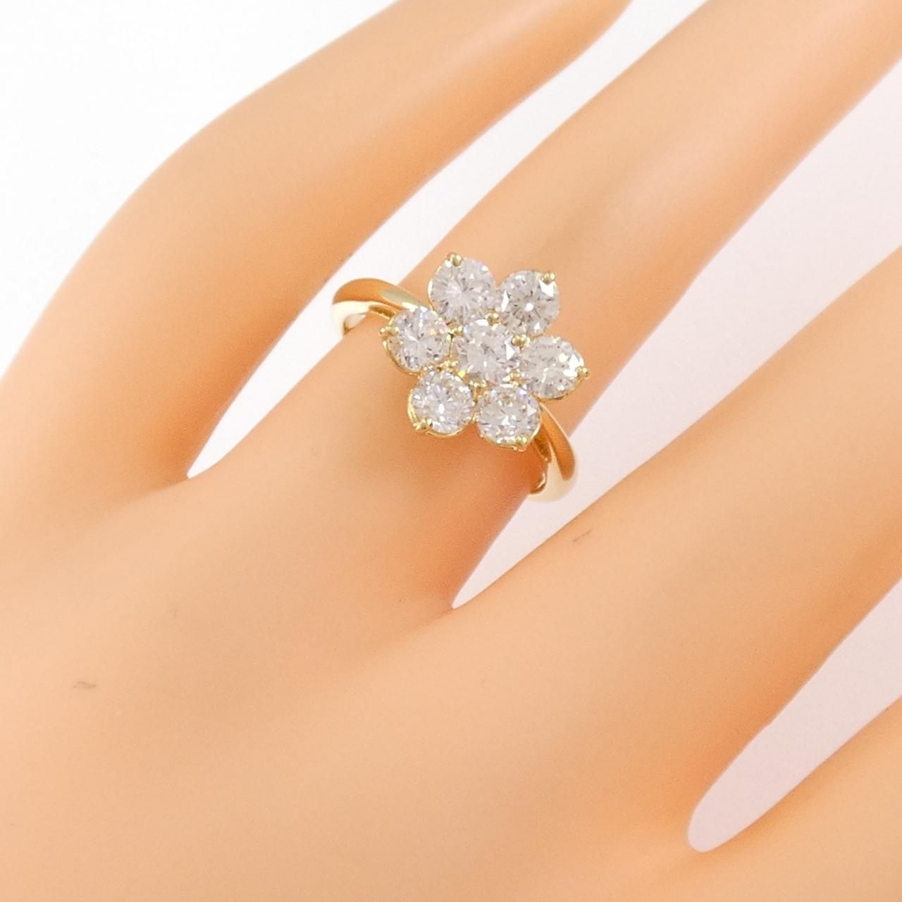 K18YG フラワー ダイヤモンド リング 1.50CT - メルカリ 